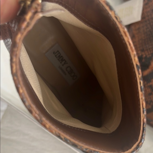 Jimmy Choo Brown Heeled Boots with Snakeskin Pattern - Picture 10 of 11